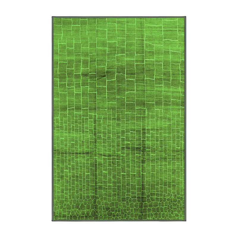 Hegwein Washable Geometric Indoor Rug, Rectangle 3' x 5'