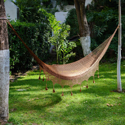Kaminski 1 Person Cotton Classic Hammock with Canopy, and Tree Strap,