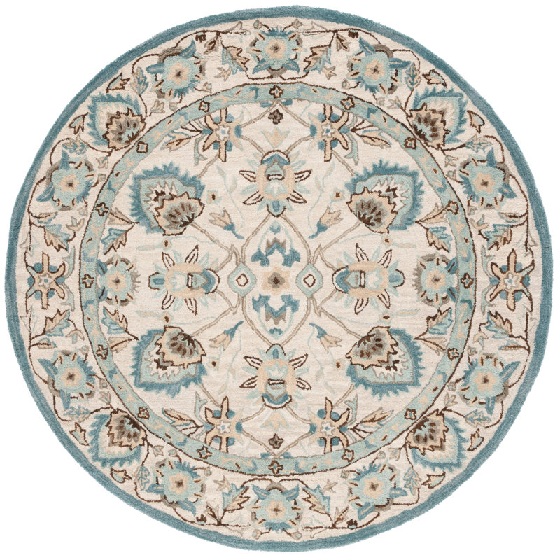 Morriss Hand Tufted Wool Oriental Rug, Round 6'