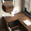 Bureau d'écriture rectangulaire en bois massif brun noisette-731841430-731841427