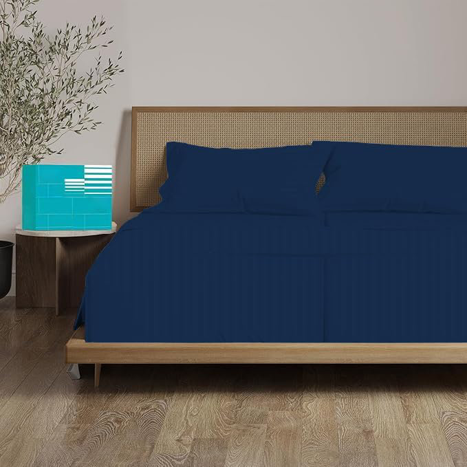 100% Egyptian Cotton Twin Size Sheet Set 1000 Thread Count Luxury Ultra Soft Bed Sheets Fits Mattress Upto 18" Inch Deep Pocket, Twin Size - White Solid
