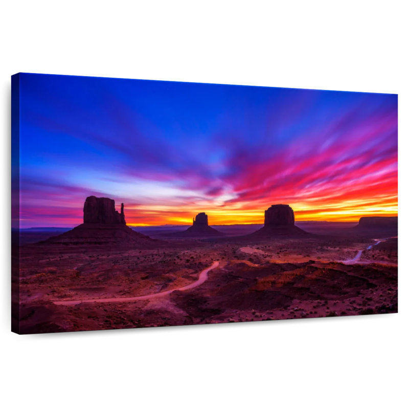 Lever de soleil d'Alvord à Monument Valley, H 8 po x l 12 po