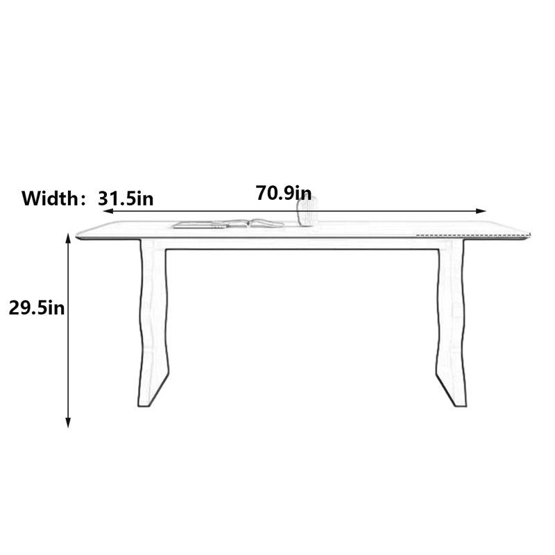 Table de salle à manger Italian, H 29,5 po x L 70,9 po x l 31,5 po