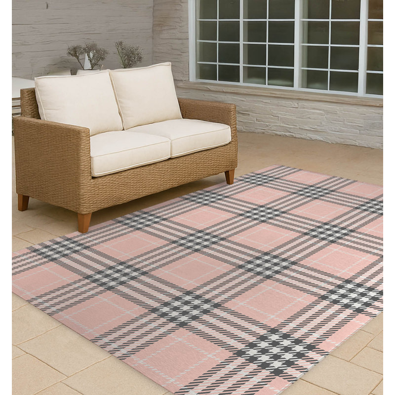 Tapis d'extérieur antidérapant à carreaux Christopher, Rectangulaire 8 pi x 10 pi