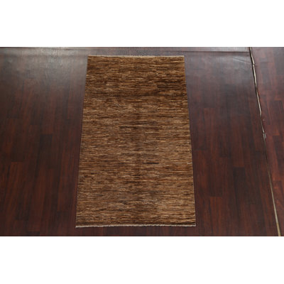 One-of-a-Kind 3'9" x 6'4" New Age Rectangle Wool Area Rug in Beige and Brown