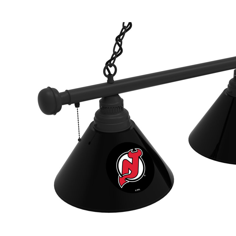 3 - Light Pool Table Lights Pendant, Black, New Jersey Devils
