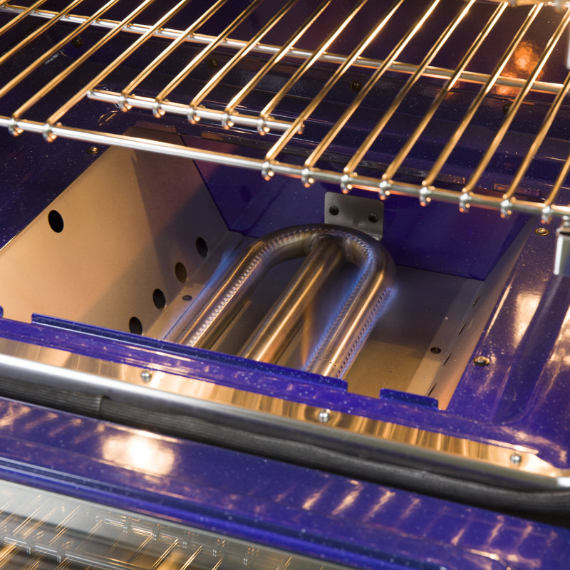 Cuisinière au gaz 36 pouces en acier inoxydable Massimo, 6 brûleurs, 83 000 BTU, 5,36 cu. pi., friteuse à air, plaque chauffante
