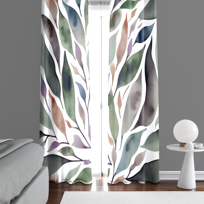 Paire de rideaux semi-transparents en polyester Datra, L 40 po x L 82 po