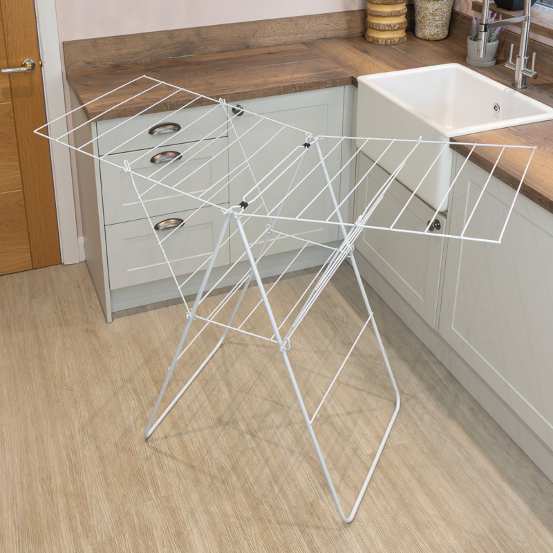 JVL Foldable 3 Tier Drying Rack, White