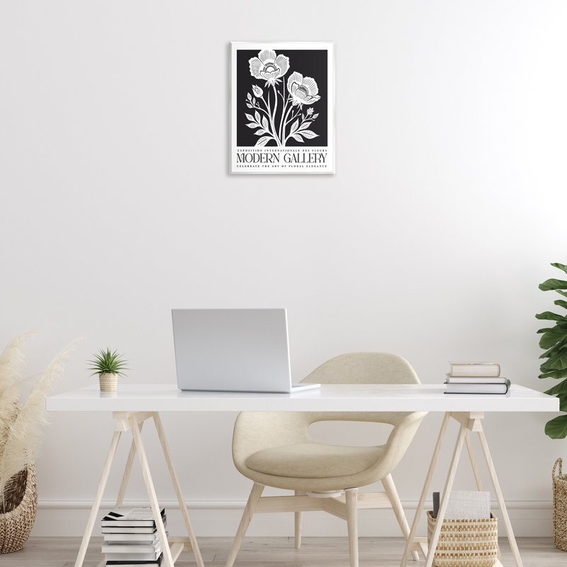 Art moderne sur bois, "Modern Gallery Flowers", par lettré et doublé