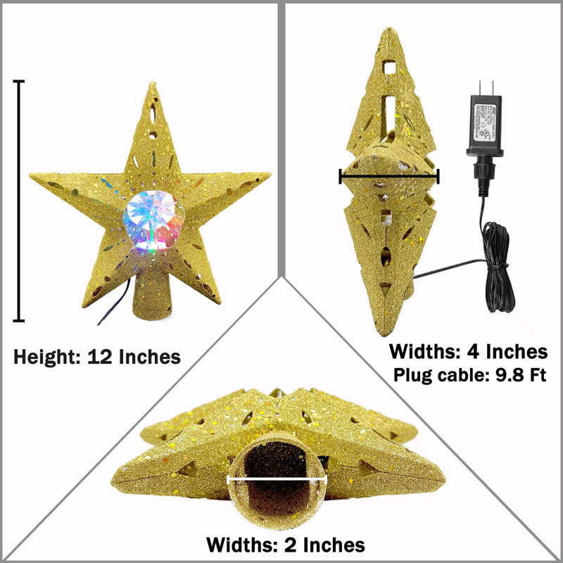 Lighted Christmas Tree Topper with LED Rotating Colourful Projector