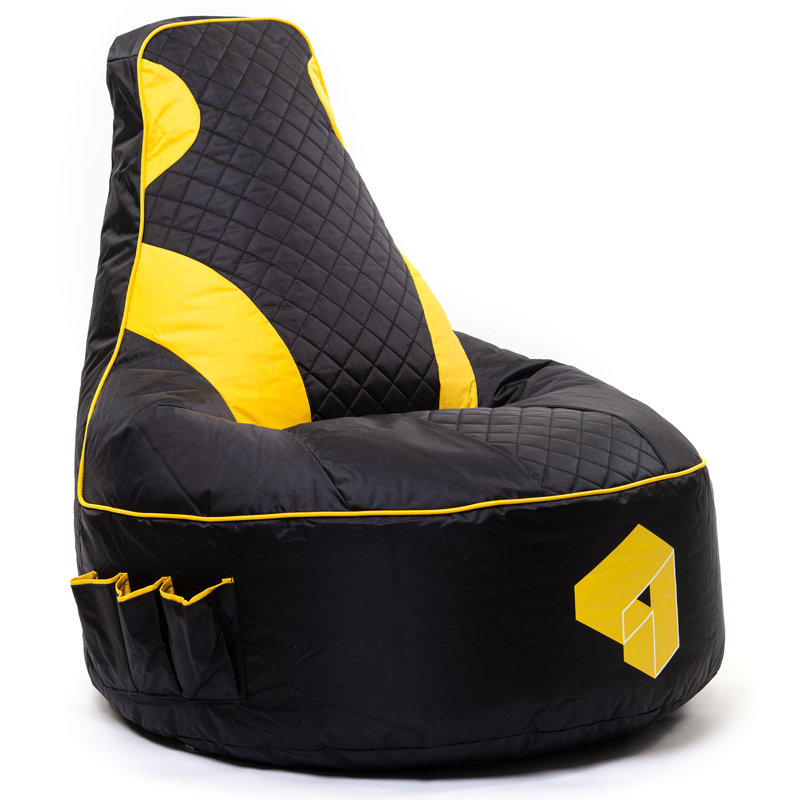 Gouchee Home Beadbox Gaming Bean Bag Chair Polyester Bean Bag Chair, Yellow 100% Polyester