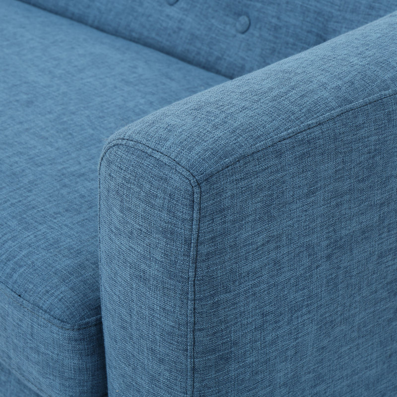 Canapé-lit moderne capitonné Decato, 100% polyester bleu pâle, H 28,25 po x l 51,5 po x P 29,5 po
