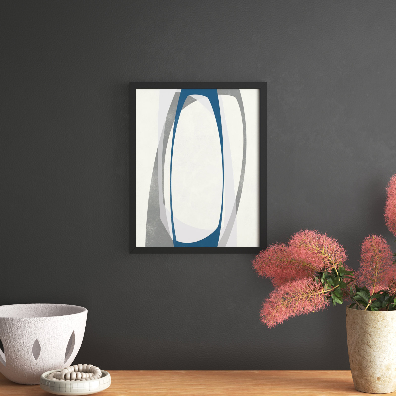 Orbit 2 Painting by Jacques Pilon, 20" H x 16" W, Black Framed