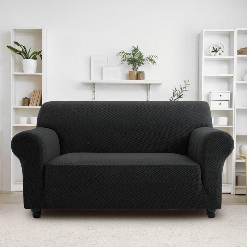 Durable Spandex Stretch Sofa Cover - Jacquard Pattern Sofa Slipcover & Furniture Protector, 179cm H x 224cm W - (2 Seater)