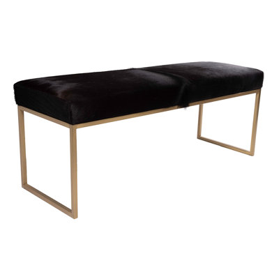 Upholstered Cowhide Bench