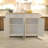 Mobile Kitchen Island, Rubber Wood Top, Big & Adjustable Shelf Inside Cabinet
