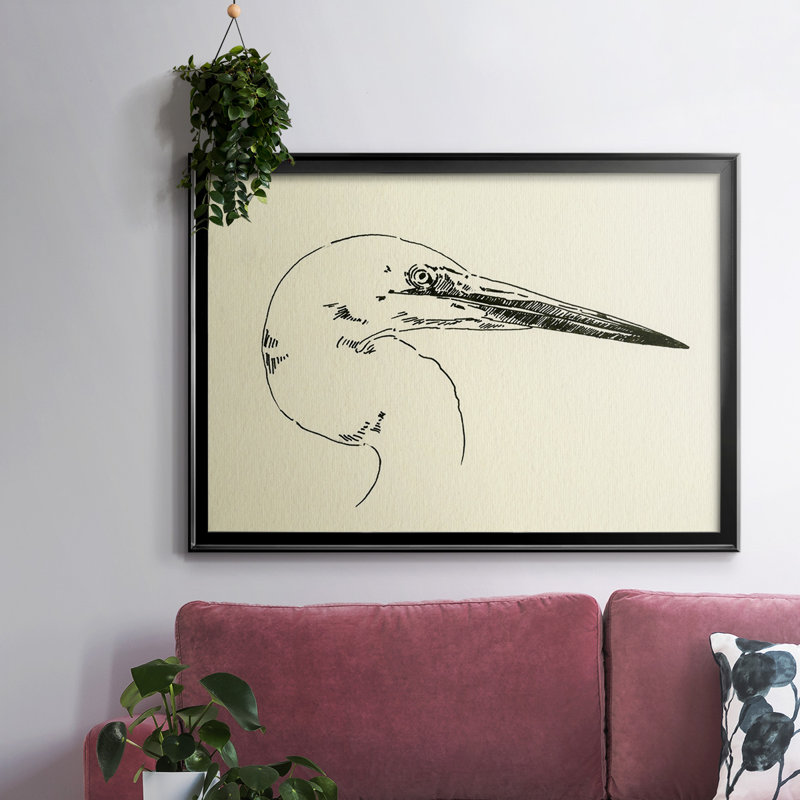 Heron Head I, reproduction d'art sur toile, Noir, H 18 po x l 26 po x P 1,5 po