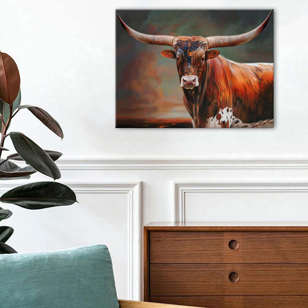 40*60,Wall Art Farmhouse Cow Pictures Wall Decor Texas Longhorn Canvas Pictures Western Country Animal Prints Modern.