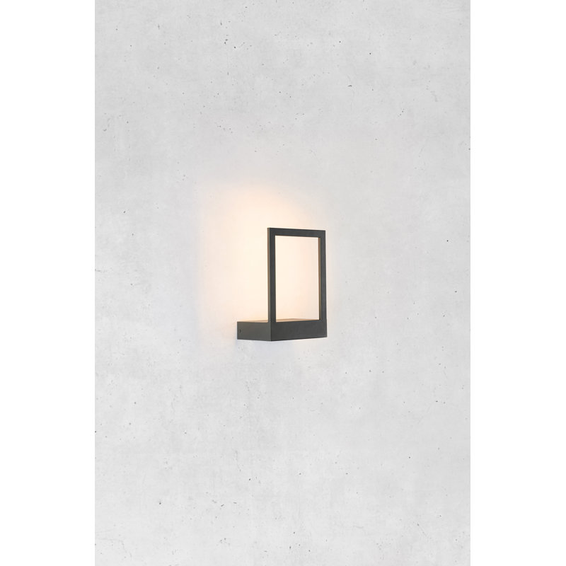 Bakari LED Plug-in Flush Mounted Sconce, Black, 30cm H x 20cm W x 15cm D