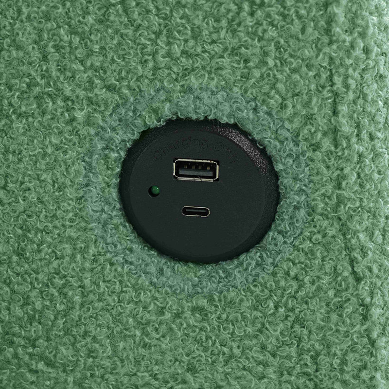 Canapé-lit modulaire en forme de U de 107 po avec méridienne de rangement, ports USB et lit escamotable de 107 po, canapé en tissu Teddy