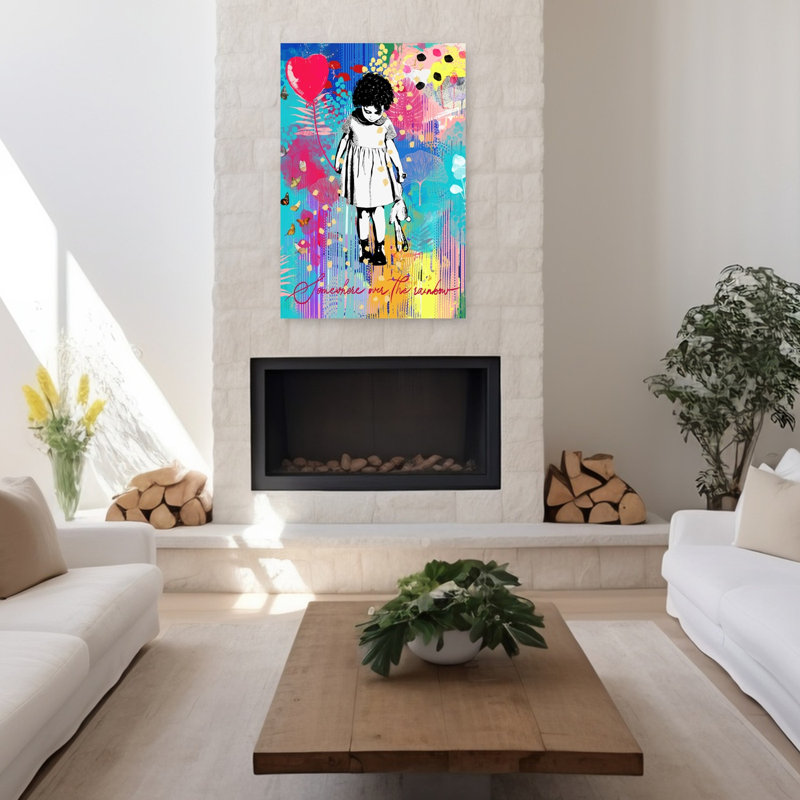 Art contemporain contemporain contemporain coloré, H 48 po x l 32 po