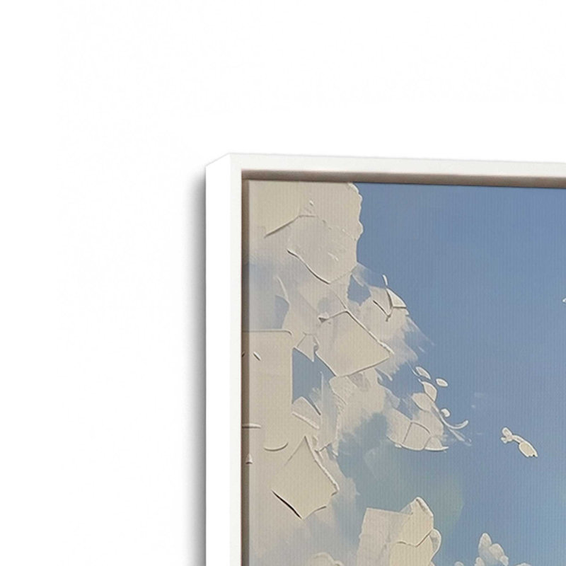 Vue de la côte d'Amalfi II, H 19 po x l 13 po, Toile avec cadre, Blanc opaque