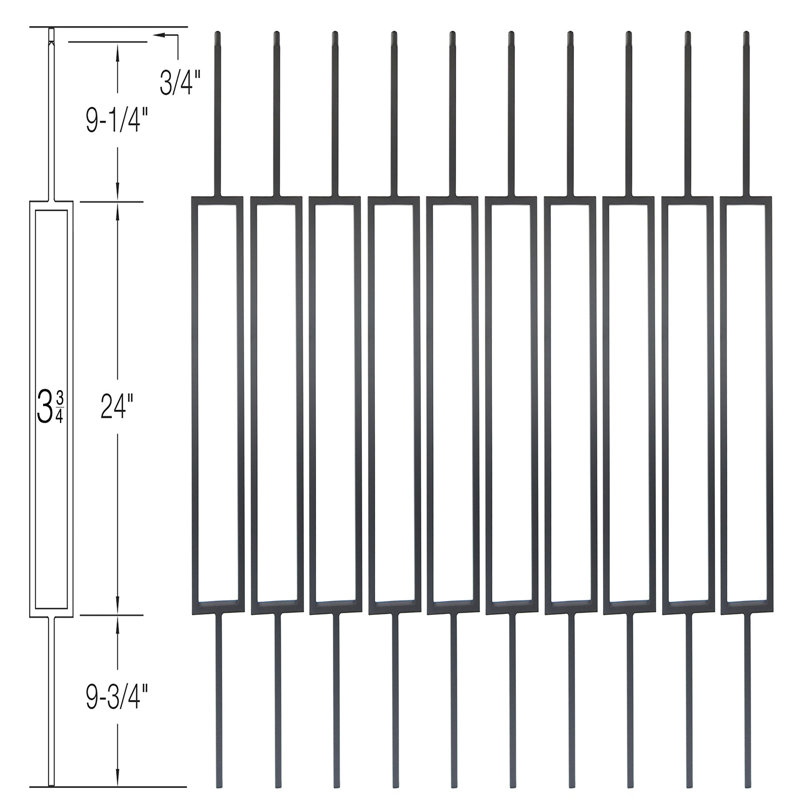 Satin Black Metal Stair Railing System