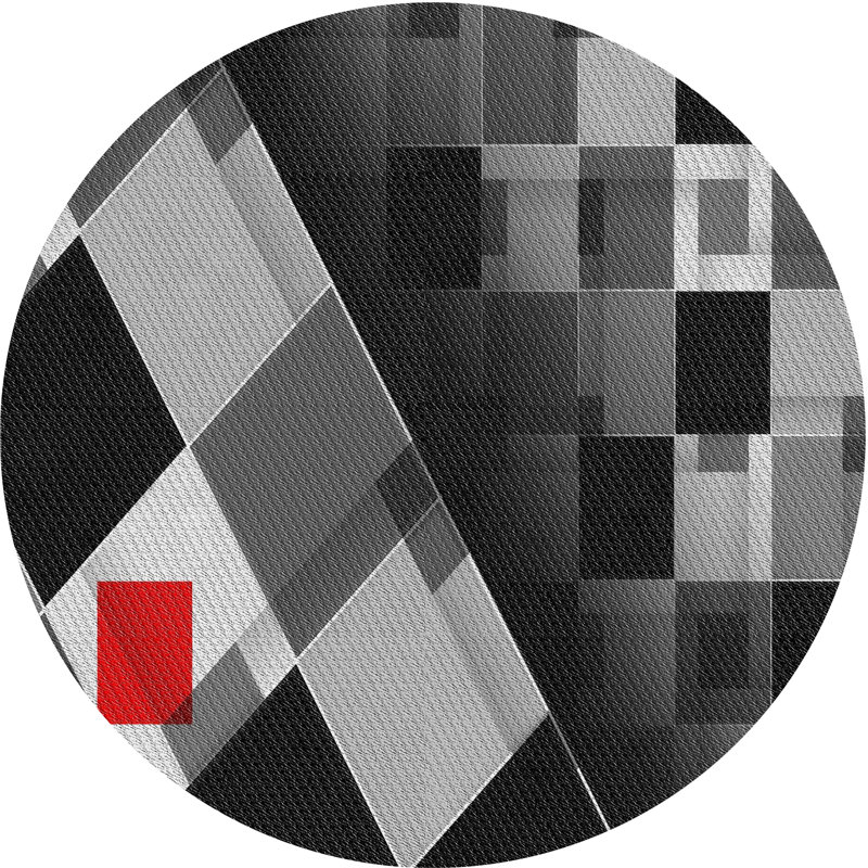 Tapis noir / gris Power Loom, Rond 6 pi