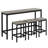 Counter Height Dining Table Set for 4, 60.2-Inch Rectangular MDF Table with 3 Stools, Metal Frame, Classic Gray