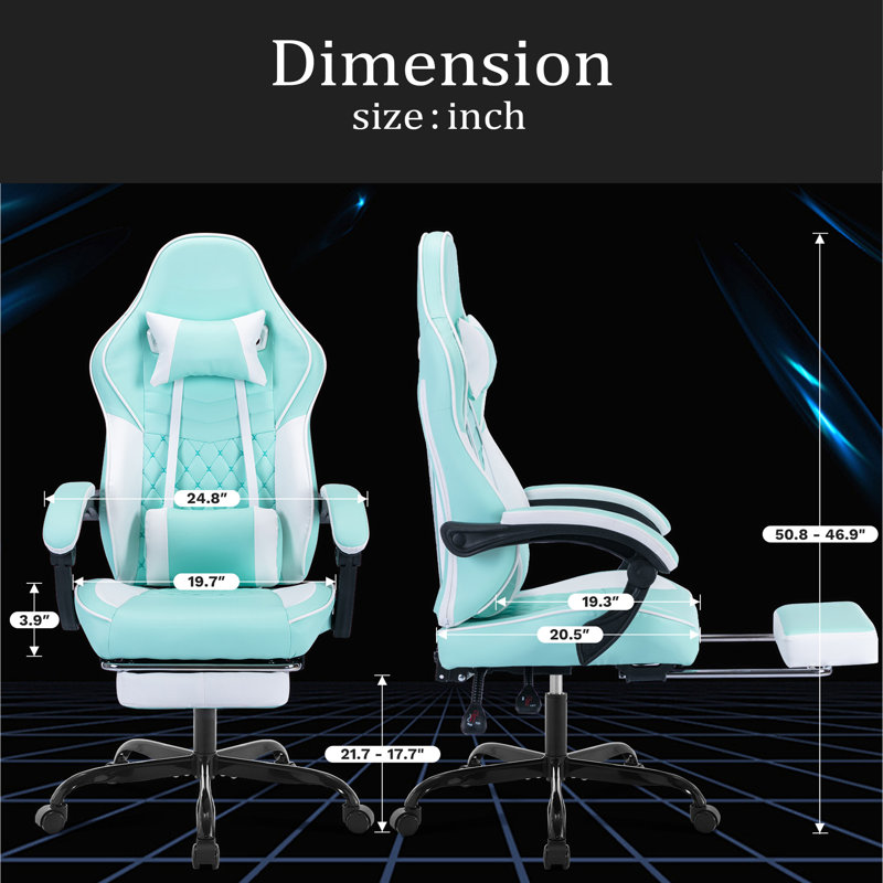Ergonomic Video Gamer Chairs,Computer Gaming Chairs With Massage Lumbar Support And Footrest,Racing Style Computer Chair Adjustable Headrest For Adults