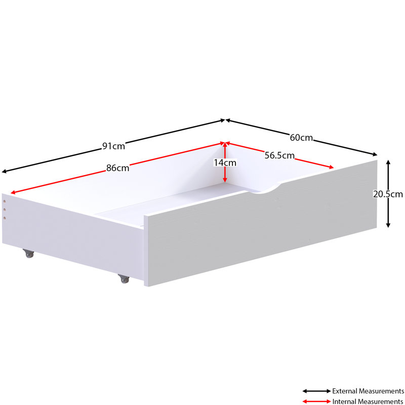 Kaif Underbed Storage Drawers, White