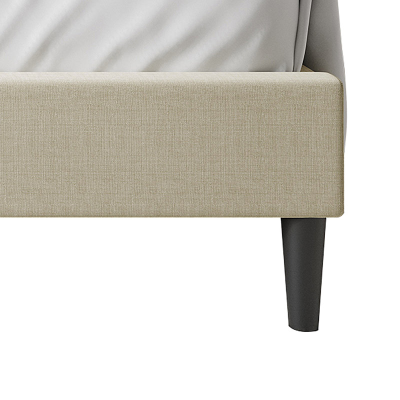 Nahiem Upholstered Platform Bed, Beige, Full / Double