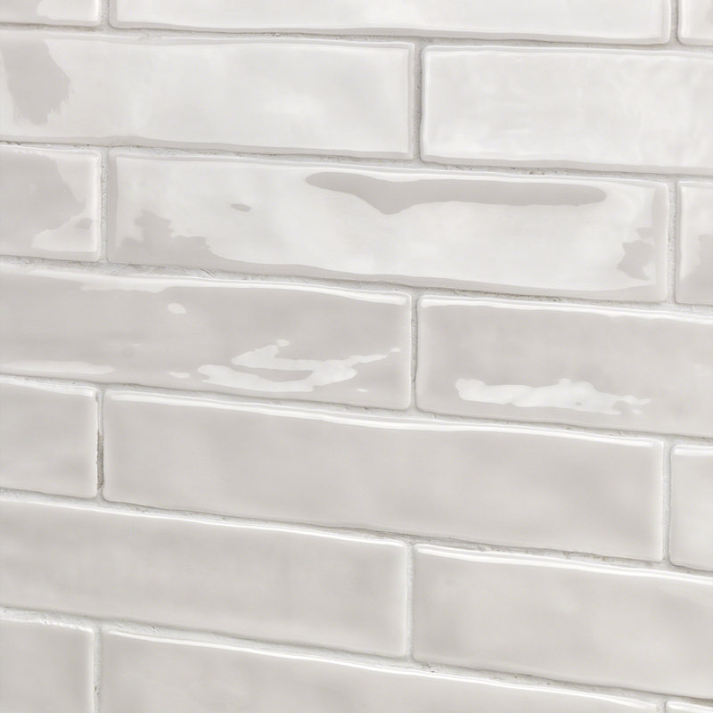 Brookline Polished 2" x 10" Ceramic Brick Look Subway Wall Tile (5.38 sq. ft./ box), Gray