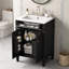 Meuble-lavabo moderne de 24 po avec lavabo en céramique - 2 portes à fermeture en douceur avec organisateurs et tiroir basculant, tablette réglable, armoire de rangement compacte pour petites salles de bain-2026748467