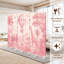 Paravent 6 panneaux à cloisons pliantes Royal Vintage Scène rose montgolfière Éléphant Toile Séparateur de pièce Paravent de protection autoportant Cloison d'intimité