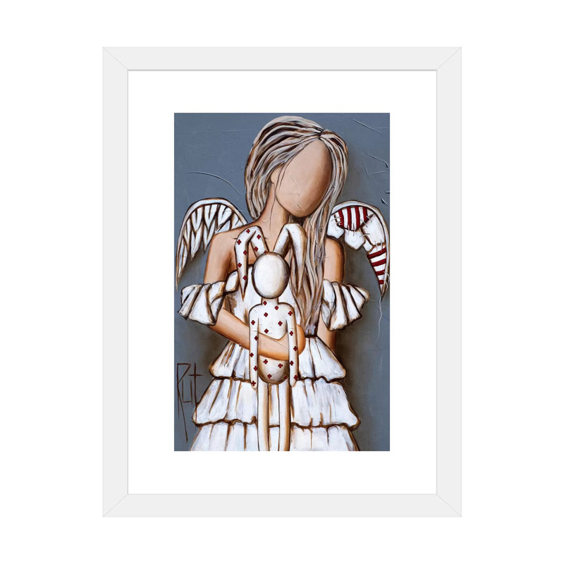 « Cosy » par rut art Creations-impression d’art graphique, H 24 po x l 16 po x P 1 po, Papier encadré blanc, Blanc