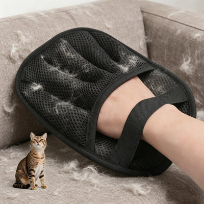 Upgraded 5-Finger Electrostatic Pet Hair Removal Gloves for Furniture & Fabrics