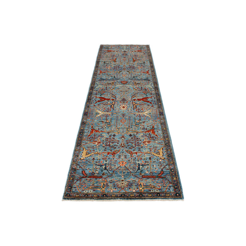 Chemin de table traditionnel 3 x 10 bleu et multicolore