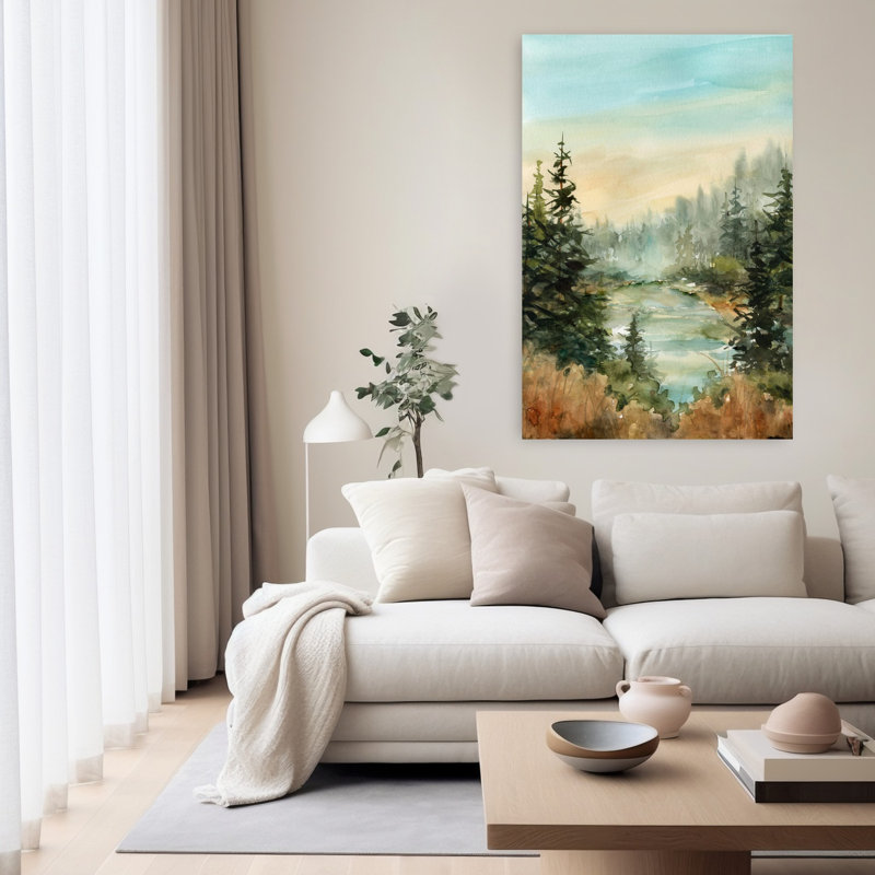 «Favorite Spot Dreamy Peaceful Romantic Forest Landscape», art mural, H 60 po x l 40 po