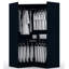 Garde-robe d'angle ouvert Mulberry avec tringles suspendues, tiroirs et tablettes réglables-102329112