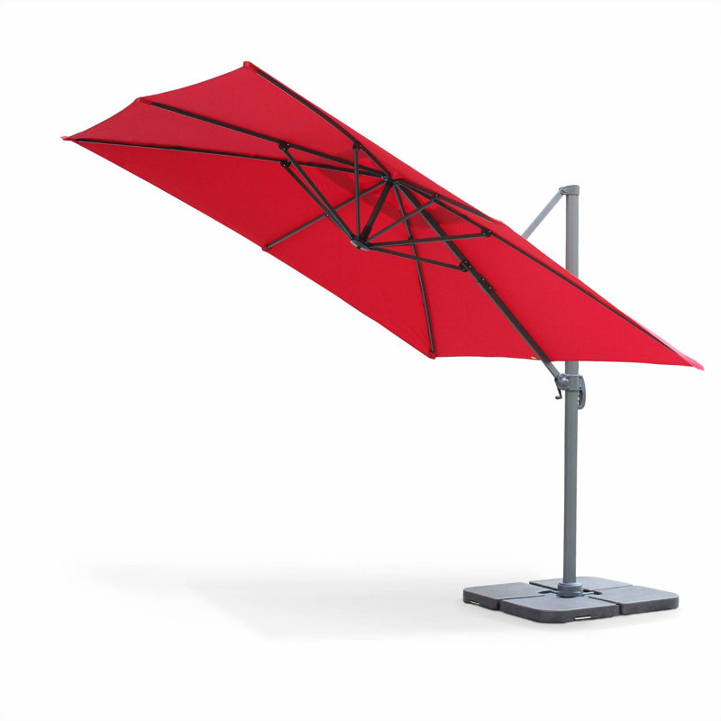 Alaisia 300cm Cantilever Parasol, Red, 260cm H x 300cm W x 300cm D