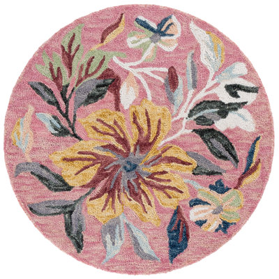Laine touffetée à la main Jardin; Tapis d'intérieur floral en coton
