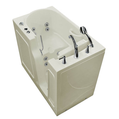 Prairie 45.75'' x 26'' Whirlpool Fiberglass Bathtub with Faucet