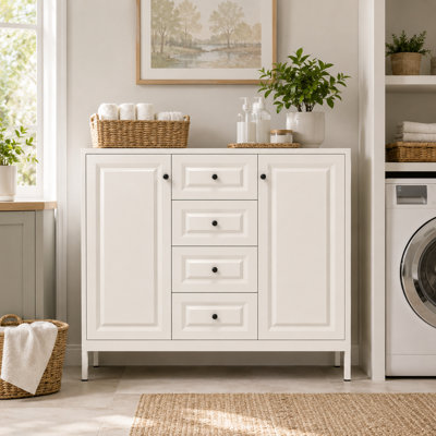 Console contemporaine à tablette réglable pour salle de lavage et chambre à coucher