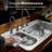 Houzer 33 in Stainless Topmount 4-hole 80/20 Double Small Left Sink w/ Strainer,Grids-LHD-3322-C