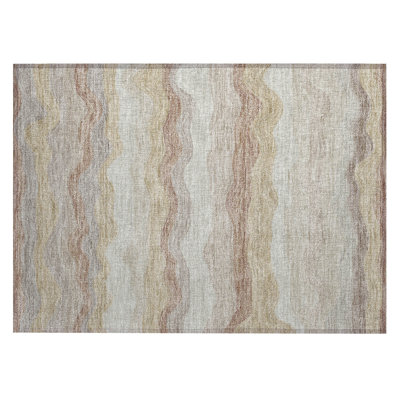Machine Washable Indoor/Outdoor Lanphear ACN2397 Stripes Rug