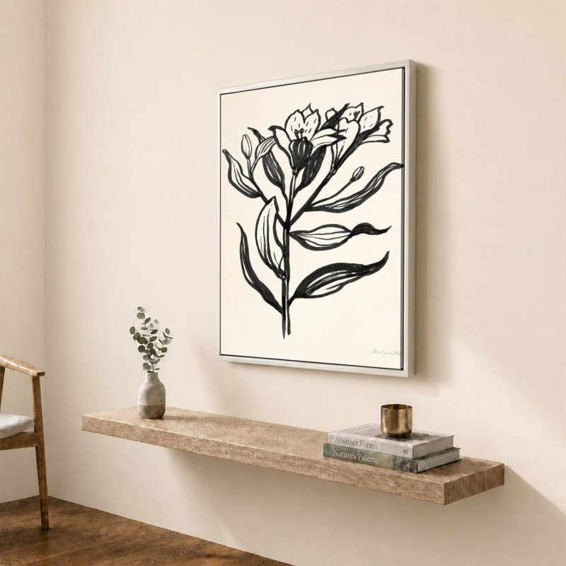 «Ink Flower I Cream» par Sara Zieve Miller - Impression sur toile