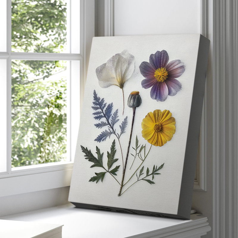 Floral sur toile tendue avec châssis CCxxxiv prêt à accrocher, H 48 po x l 32 po