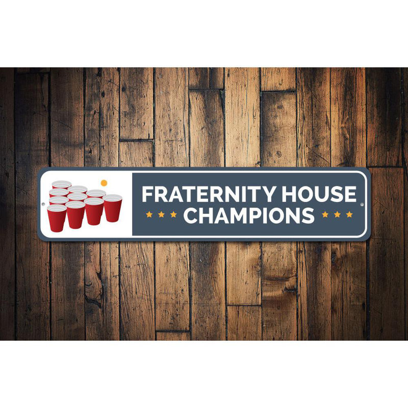 Plaque en aluminium Fraternity House, H 6 po x l 24 po x P 0,063 po